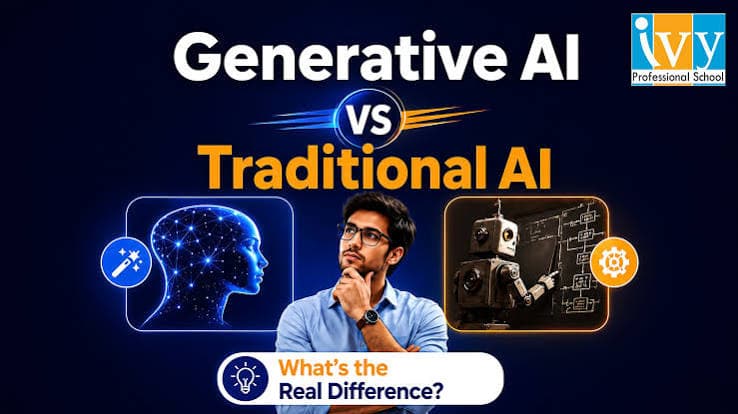 Comparison of generative AI and traditional AI